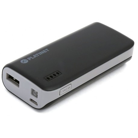 Platinet Power Bank 4400mAh + фонарик, черный/серый