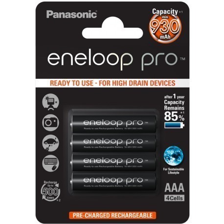 Panasonic eneloop аккумуляторные батарейки pro AAA 930 4BP