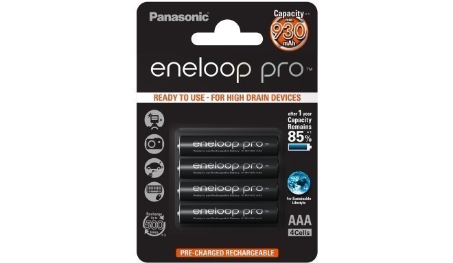 Panasonic eneloop rechargeable battery pro AAA 930 4BP