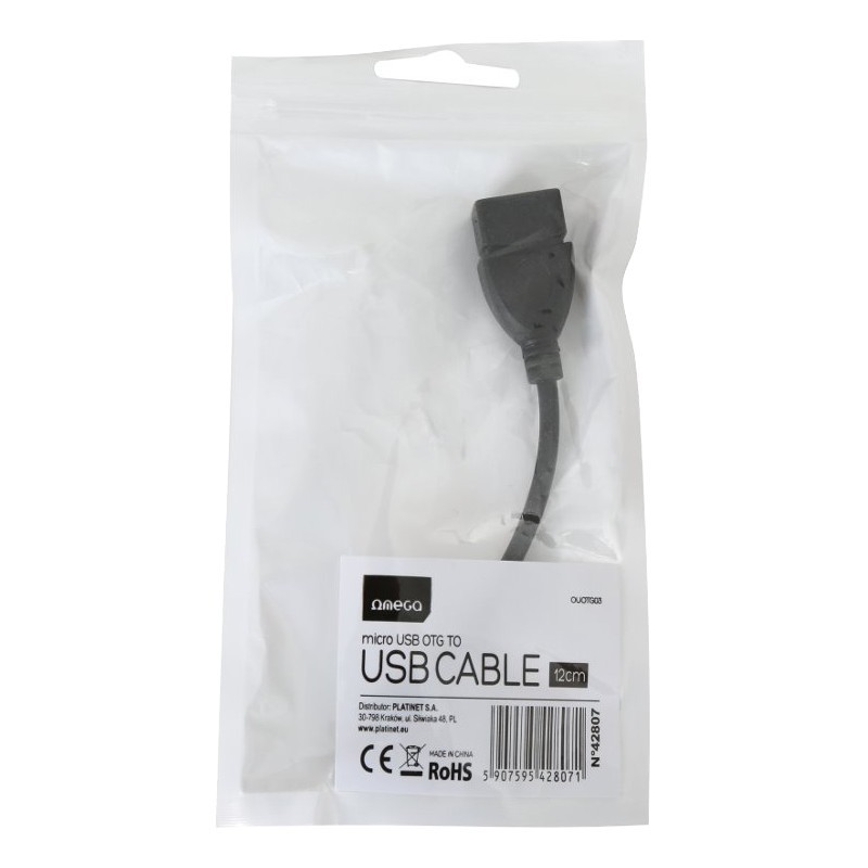Omega cable microUSB USB OTG 0.15m (42807) Cables Nordic Digital