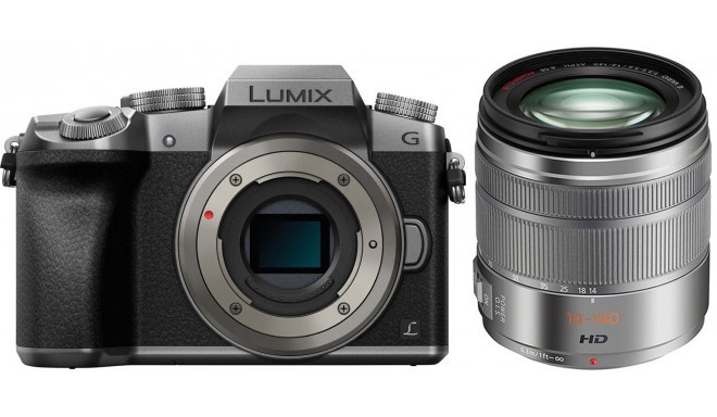 Panasonic Lumix DMC-G7 + 14-140mm komplekts, sudrabots