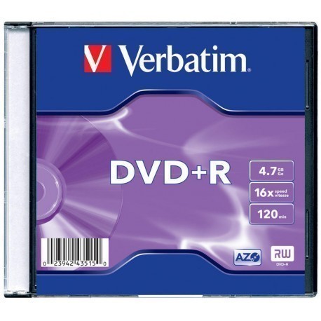 Verbatim DVD+R Matt Silver 4.7GB 16x slim